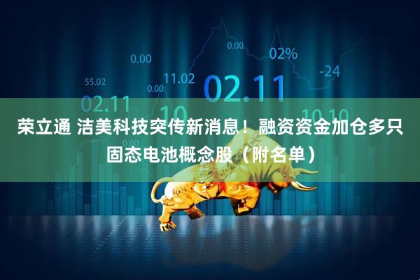 荣立通 洁美科技突传新消息！融资资金加仓多只固态电池概念股（附名单）