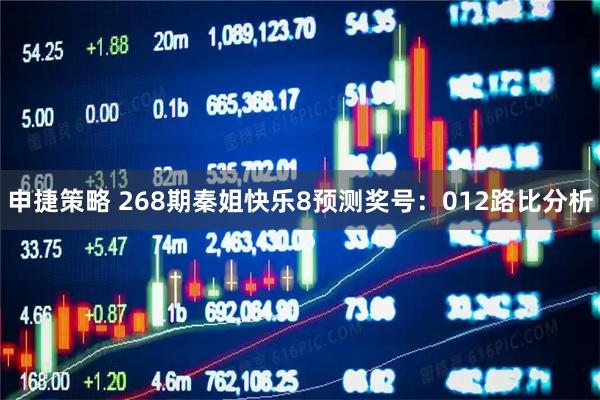 申捷策略 268期秦姐快乐8预测奖号：012路比分析
